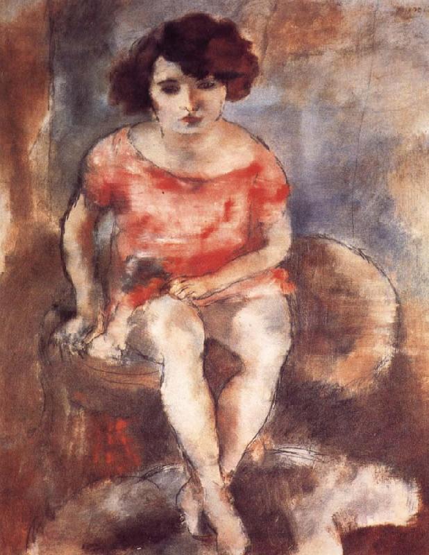 Jules Pascin The woman wearing the red garment China oil painting art